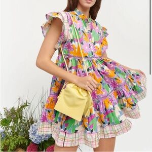CeliaB Yvette colorful floral flutter sleeve mini dress